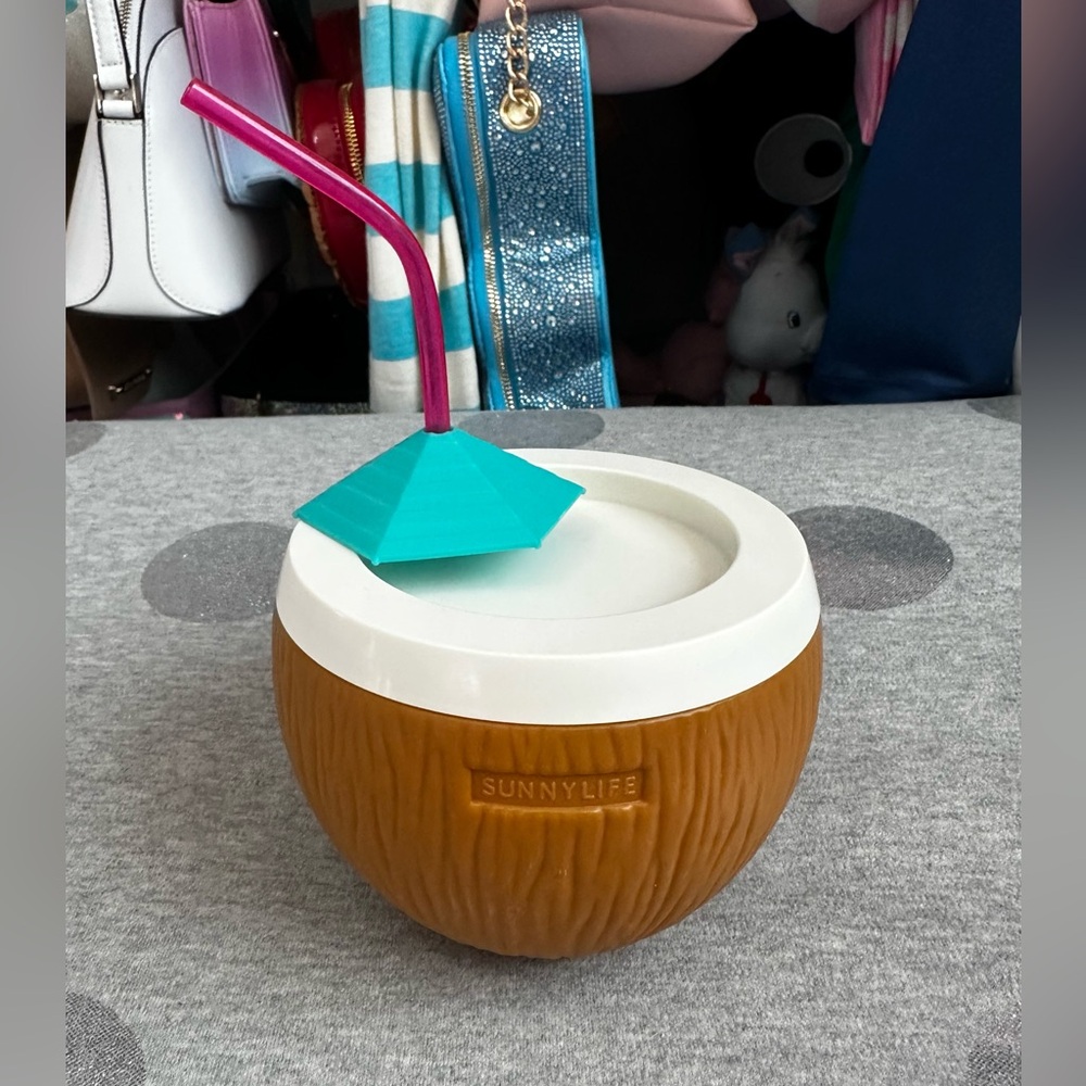 Dolls Kill Sunnylife Coconut Tiki Drink Cup Tumbler